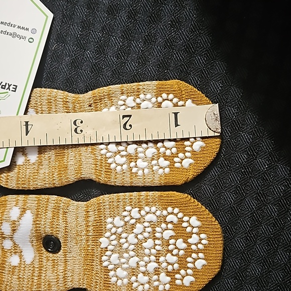 Expawlorer, slip proof, slide proof, dog socks, size small, mustard yellow. - Picture 3 of 7